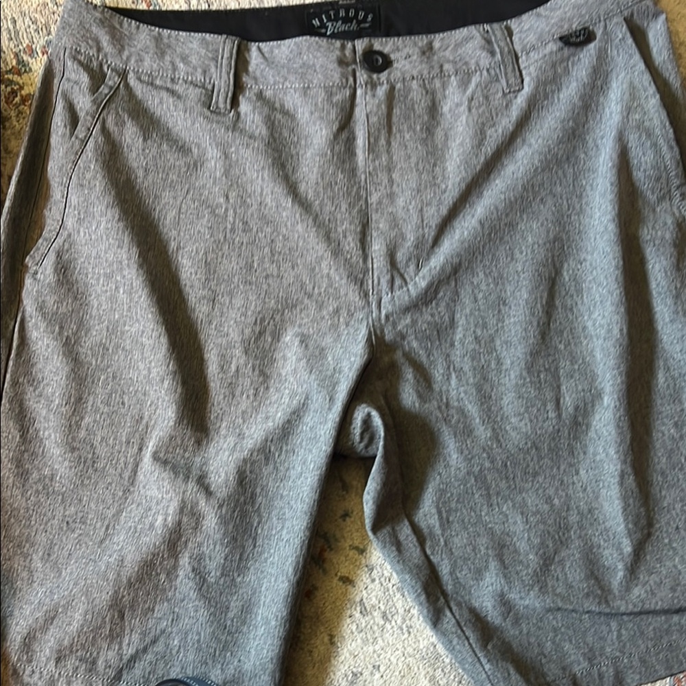Gray Flat Front Shorts with Soft Fabric